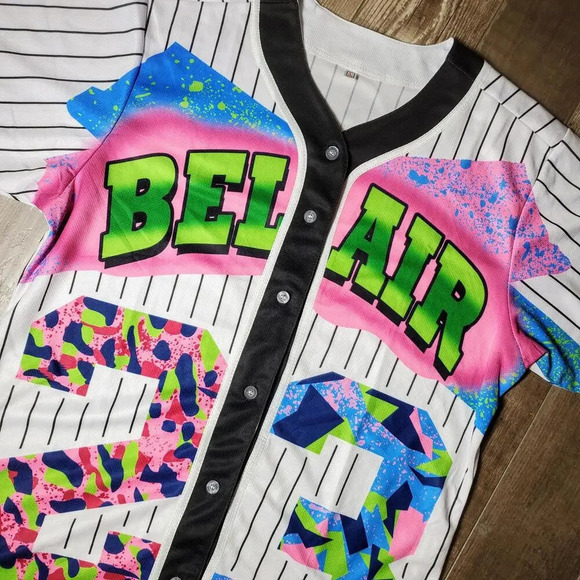 Cuthbert 90s Bel Air Baseball Jersey Shirt for Theme Party Women's Size Large - Picture 3 of 15